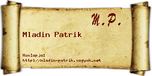 Mladin Patrik névjegykártya